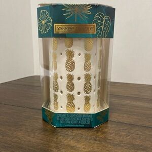 Yankee Candle White and Gold Accent Candle Holder